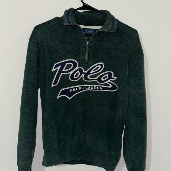 Vintage Polo Ralph Lauren Quarter Zip Green Sweater